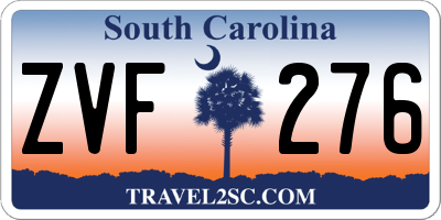 SC license plate ZVF276