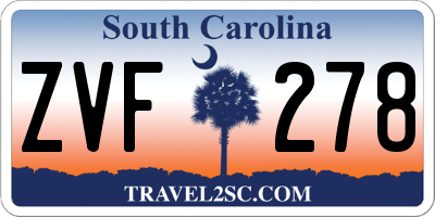 SC license plate ZVF278