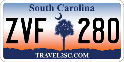 SC license plate ZVF280