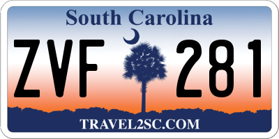 SC license plate ZVF281