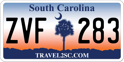 SC license plate ZVF283