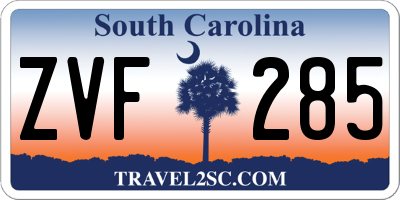 SC license plate ZVF285