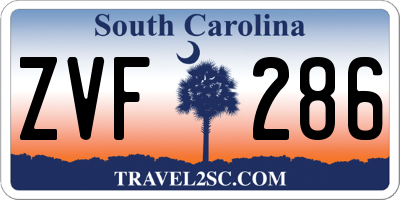 SC license plate ZVF286