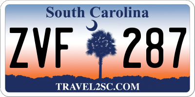 SC license plate ZVF287