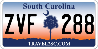SC license plate ZVF288