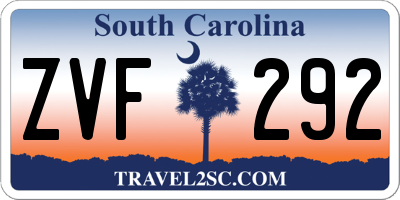 SC license plate ZVF292