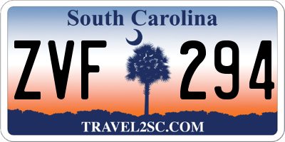 SC license plate ZVF294