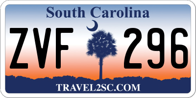 SC license plate ZVF296