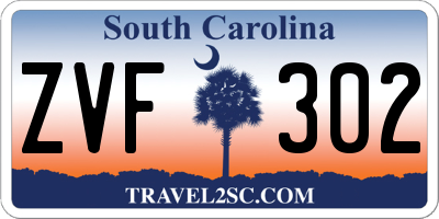 SC license plate ZVF302