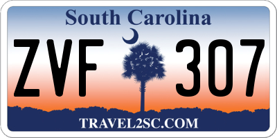 SC license plate ZVF307