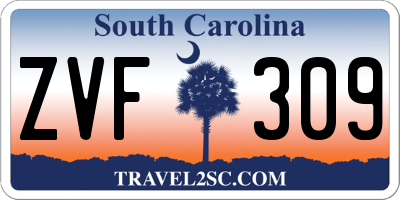 SC license plate ZVF309