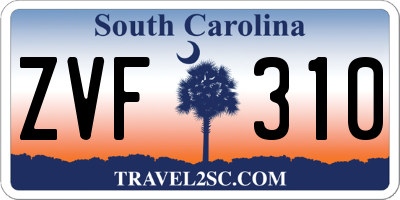 SC license plate ZVF310
