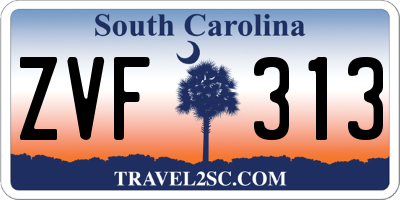 SC license plate ZVF313