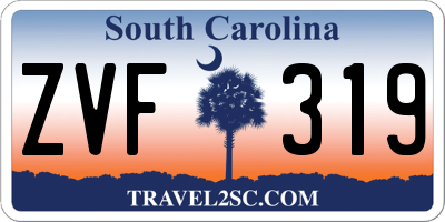 SC license plate ZVF319