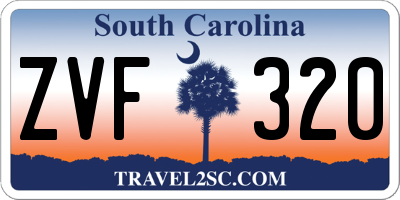SC license plate ZVF320
