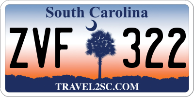 SC license plate ZVF322