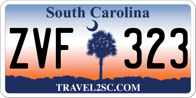 SC license plate ZVF323