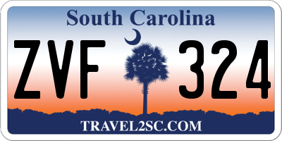 SC license plate ZVF324