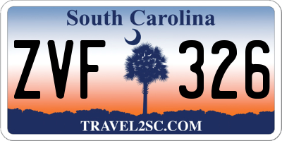 SC license plate ZVF326