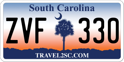 SC license plate ZVF330