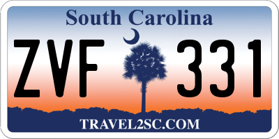 SC license plate ZVF331
