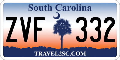 SC license plate ZVF332