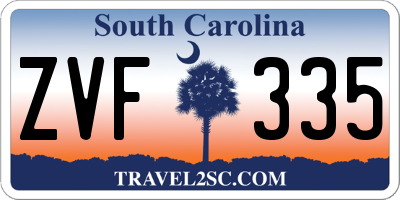 SC license plate ZVF335