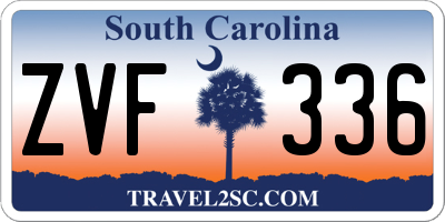 SC license plate ZVF336
