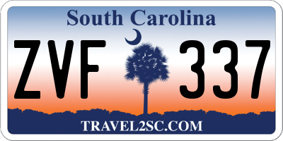 SC license plate ZVF337