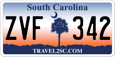SC license plate ZVF342