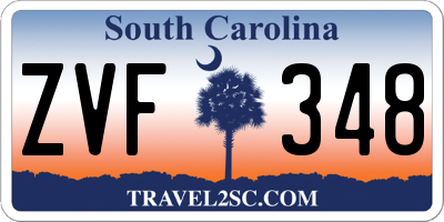 SC license plate ZVF348