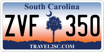 SC license plate ZVF350