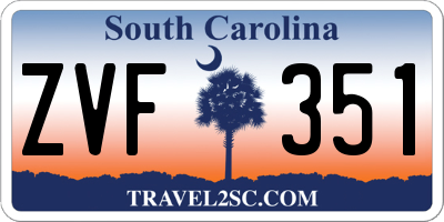 SC license plate ZVF351