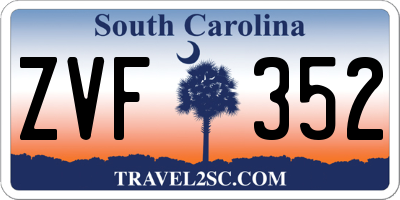 SC license plate ZVF352