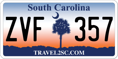 SC license plate ZVF357
