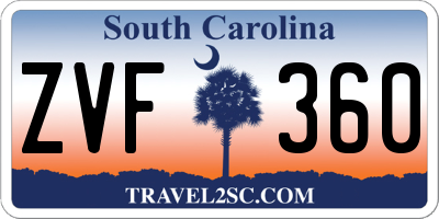 SC license plate ZVF360