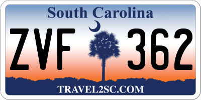SC license plate ZVF362