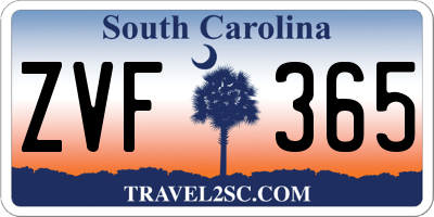 SC license plate ZVF365