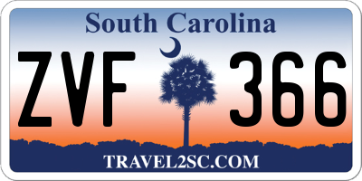 SC license plate ZVF366