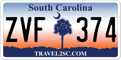 SC license plate ZVF374