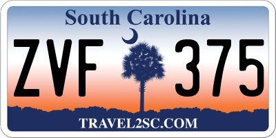 SC license plate ZVF375