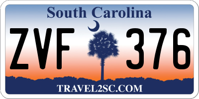 SC license plate ZVF376