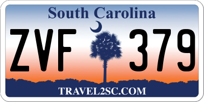 SC license plate ZVF379
