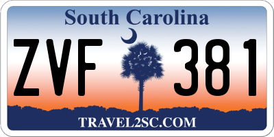 SC license plate ZVF381