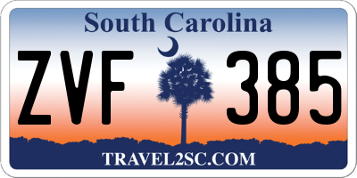 SC license plate ZVF385