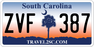 SC license plate ZVF387
