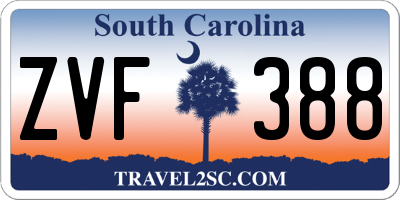 SC license plate ZVF388