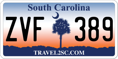 SC license plate ZVF389