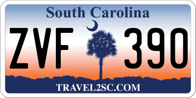 SC license plate ZVF390
