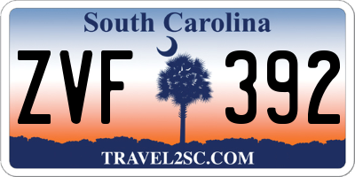 SC license plate ZVF392